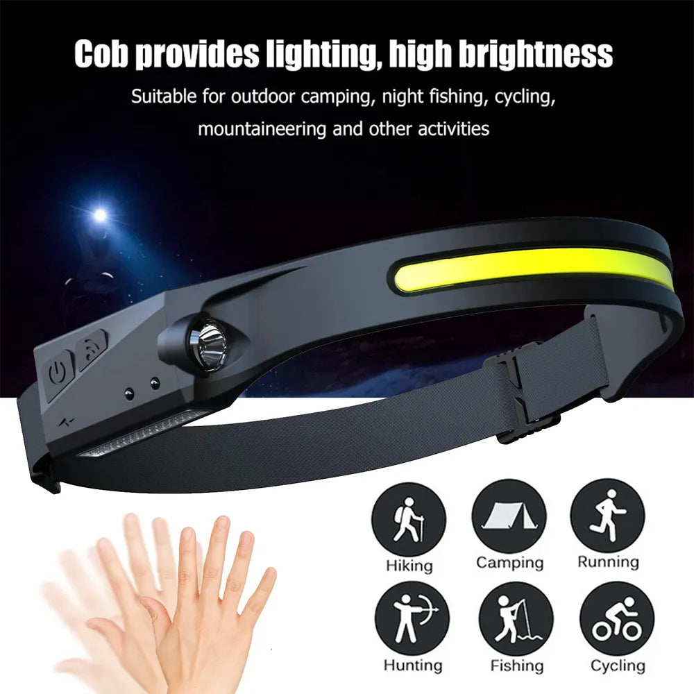 COB Induction LED Sensor HeadLamp